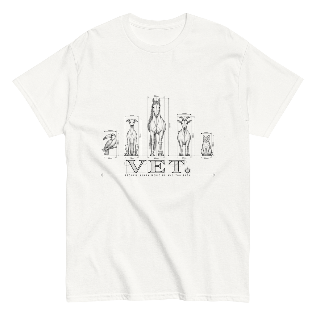Vet. Because human medicine was too easy.  Camiseta clásica unisex