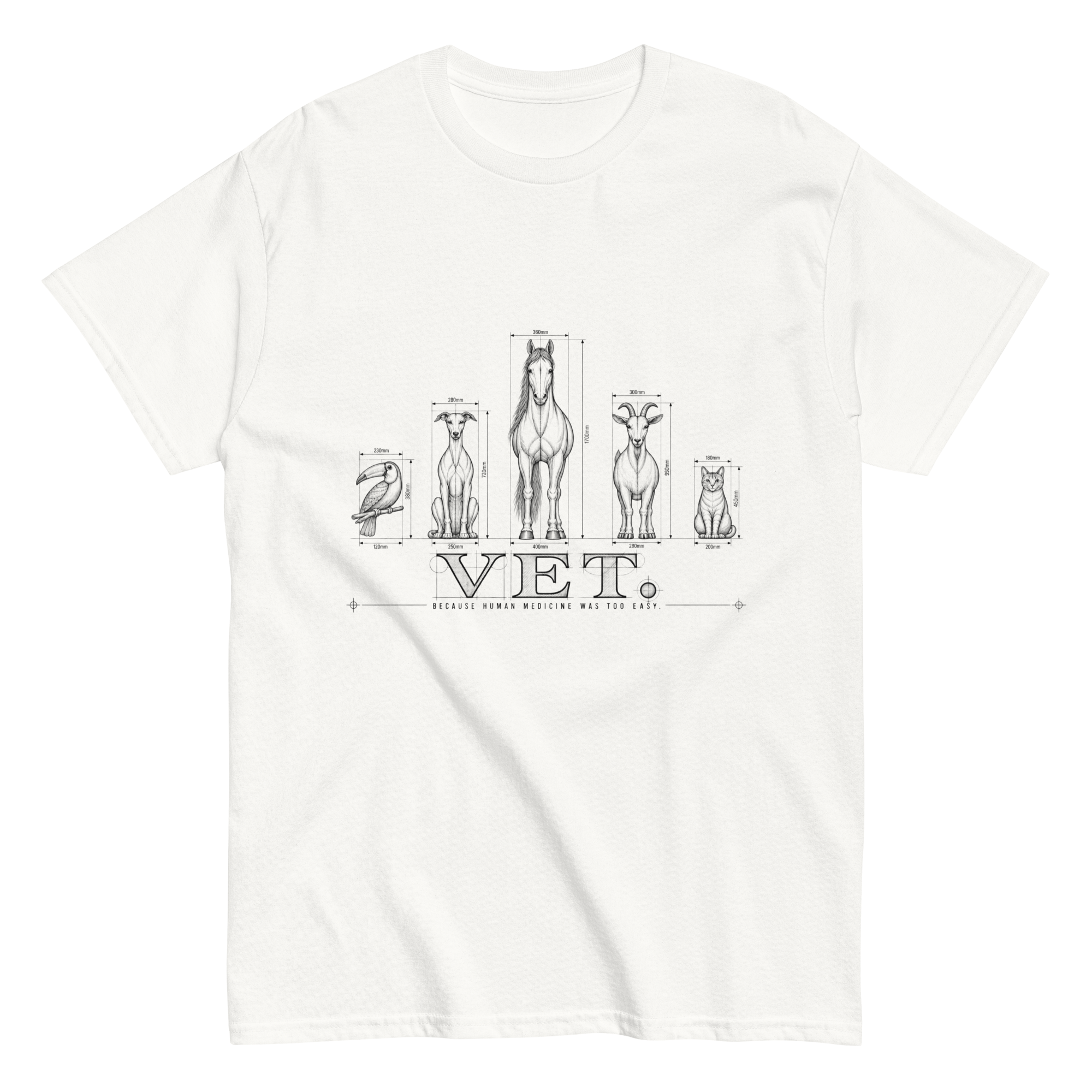 Vet. Because human medicine was too easy.  Camiseta clásica unisex