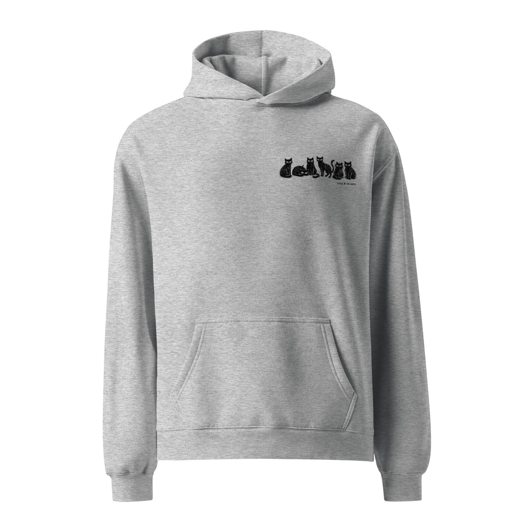 Vista frontal del hoodie gris para amantes de los animales con logotipo de Dogma BCN. Calidad y diseño para pet lovers.