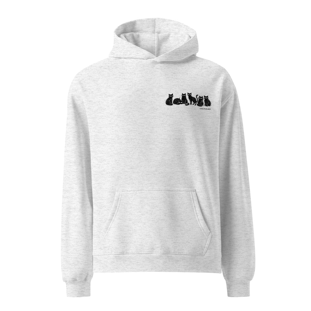 Vista frontal del hoodie blanco para amantes de los animales con logotipo de Dogma BCN. Calidad y diseño para pet lovers.